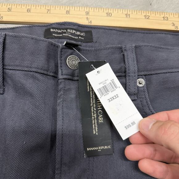 Banana republic Jeans Mens 33x32 denim Gray Straight Premium performance Jeans - Picture 2 of 7